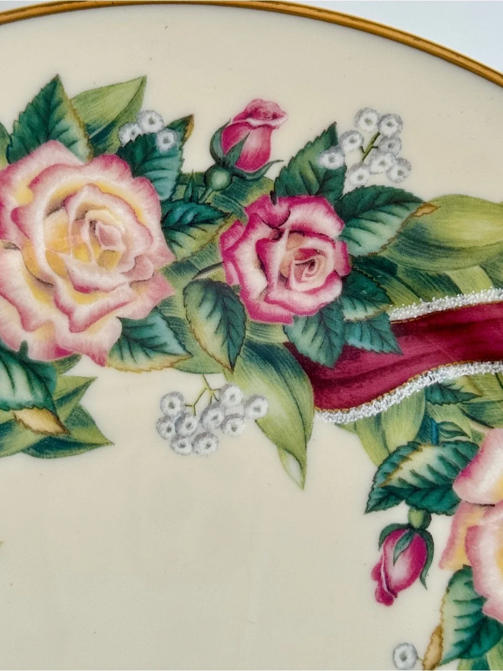 Vintage 1996 Lenox Sentiments of Roses “Peace” Plate